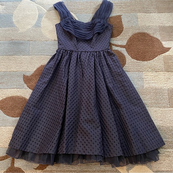 Anthropologie I Girls From Savoy Navy Peggy Sue Pinup Midi Dress - Picture 2 of 9